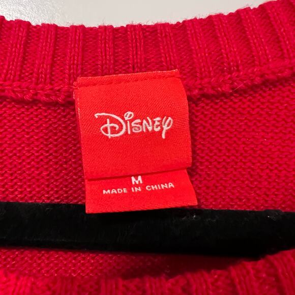 Disney Women's Christmas Mickey Crewneck Sweater in Red Size Medium - Picture 3 of 7